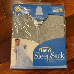 Halo Gray Sleep Sack Pajamas Wearable Blanket 100% cotton 6-12 months